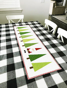 Bundle: Pattern and Preprinted FlexiFuse: "Santa In The Trees" Table Runner by Cynthia Muir