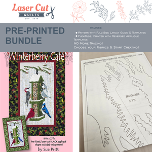 Bundle: Pattern and Preprinted FlexiFuse: "Winterberry Cafe" by Sue Pritt